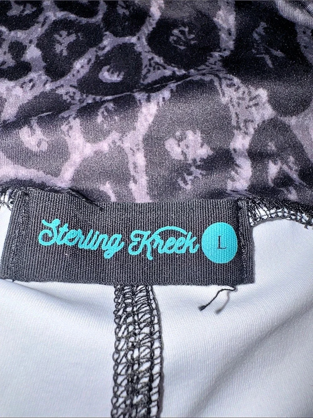 Starving Creek Animal Print Athletic Shorts Black & Pink Large